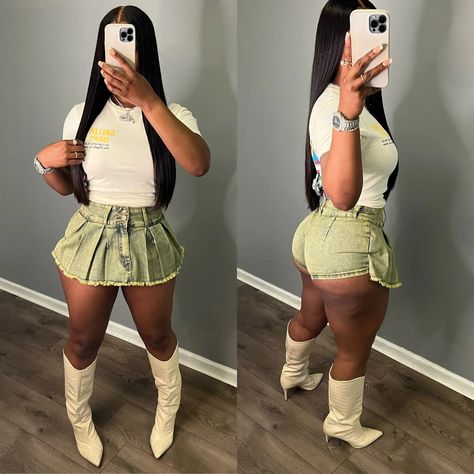 Short Tie, Clothes Y2k, Cute Birthday Outfits, Fasion Outfits, Shorts Outfits Women, Shein Outfits, Swag Outfits For Girls, Streetwear Fashion Women