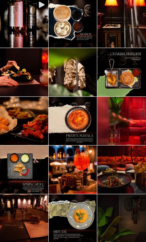 Restaurant Social Media Ideas, Prawn Masala, Ig Tone, Restaurant Social Media, Catalogue Design, Instagram Grid, Halloween Drinks, Instagram Feed Inspiration, Ig Feed