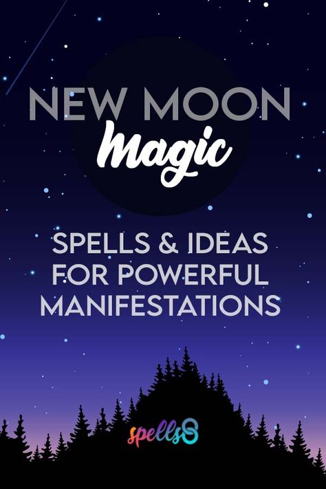 New Moon Rituals to Try Tonight: Have an Enchanted Night – Spells8 New Moon Spells And Rituals, Spells For The New Moon, New Moon Spells Witchcraft, Super New Moon Ritual, New Moon Money Spell, New Moon Spells, Witchy Knowledge, October New Moon, New Moon Magic