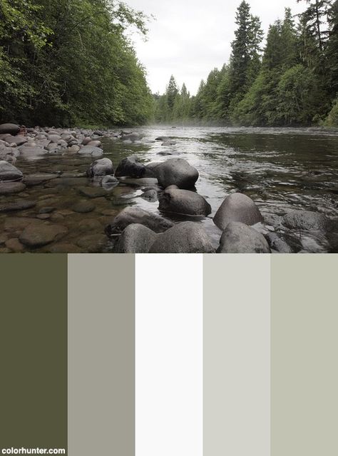 Molalla River Recreation Area Color Scheme River Rock Color Palette, Rock Color Palette, Pallet Color, Nature Color Palette, River Rock, Colour Palettes, Color Palettes, Color Scheme, Natural Color