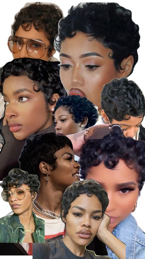 Pixie Haircut Fashion Outfits, Keri Hilson Short Hair, Hairstyles Short Curly Hair Black Women, Cute Pixie Cuts For Black Women, Pixie Haircut Wig, Short Pixie Cut Black Women Natural Hair, Curl Pixie Hair, Short Curly Pixie Cut Black Women, Short Hair Accessories Ideas