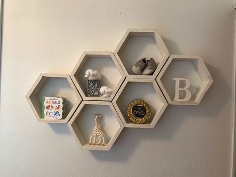 Honeycomb Shelves Nursery, Hexagon Shelves Nursery, Honeycomb Shelves Decor, Nursery Shelf Decor, Bee Nursery, Girly Nursery, Honeycomb Shelves, Hexagon Shelves, Church Nursery