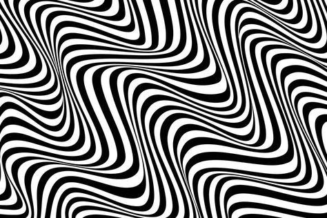 Optical illusion art. Abstract wavy stripe flow background. Black and white lines pattern design Black And White Lines Pattern, Optical Illusion Art, Background Black And White, Linear Art, Waves Vector, Waves Background, Optical Illusions Art, Lines Pattern, Black And White Lines