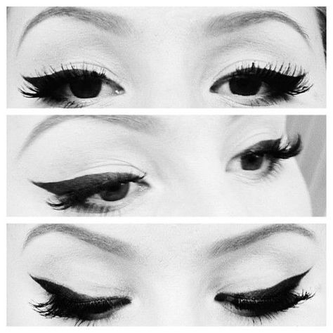 Cat Eyeliner, Perfect Eyeliner, Eyeliner Styles, How To Apply Eyeliner, Winged Liner, Perfect Eyes, Black Eyeliner, Winged Eyeliner, Makati