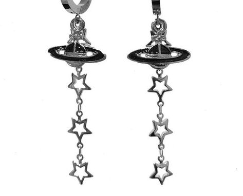 vivienne westwood grunge acubi earrings Aesthetic Jewelry Png, Y2k Earrings Aesthetic, Y2k Earrings, Piercing Inspo, Clothing Shopping, Nice Jewelry, Funky Jewelry, Mode Inspo, Star Girl