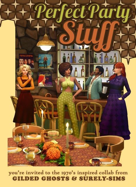 1970s Party, Sims 4 Decades Challenge, Sims 4 Mm Cc, Sims 4 Mm, Sims4 Clothes, Sims 4 Update, Sims 4 Cc Packs, Sims 4 Cc Furniture, Sims 4 Build