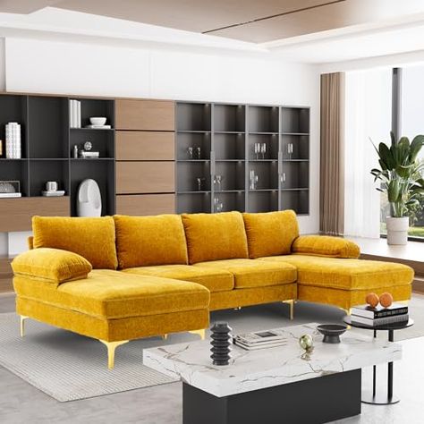 Sofa Set For Living Room, 4 Seat Sofa, Double Chaise Lounge, Velvet Room, Minimalism Design, U Shaped Sectional Sofa, Complex Design, Couch With Chaise, Sectional Couches