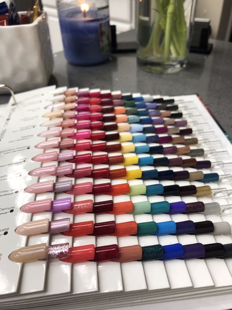 Follow me as I showcase an array of CND Shellac and Shellac Luxe colors I use in the salon! Nail Color Display Ideas, Nail Swatches Display, Nail Supply Organization Ideas, Nail Sample Display, Nail Supplies Organization, Cnd Shellac Colors, Beauty Room Salon, Shellac Colors, Nail Station