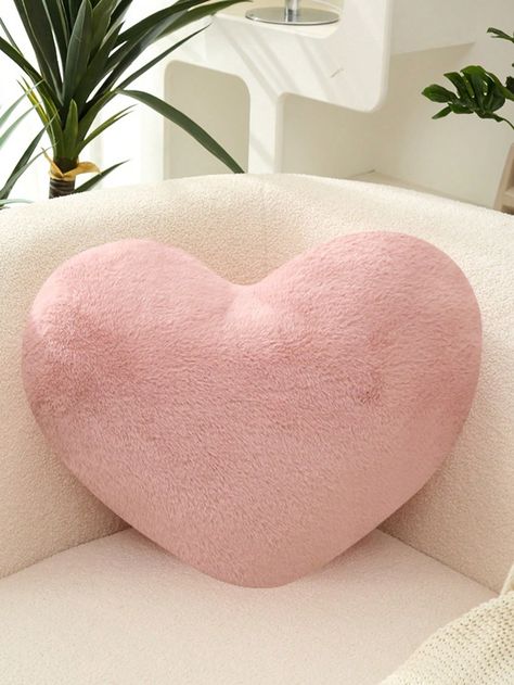 1pc Plush Heart Shaped Throw Pillow, Personalized Decorative Cushion For Living Room And Bedroom Dusty Pink    Polyester    All Seasons Decorative Pillows, Inserts, & Covers, size features are:Bust: ,Length: ,Sleeve Length: Pillows For Room Decor, Cute Cushions Bedrooms, Pink Pillows Aesthetic, Pink Fluffy Pillows, Bedroom Pink Decor, Cute Pillows Pink, Cute Pink Pillows, Pink Pillows Bedroom, Cute Room Decor Pink