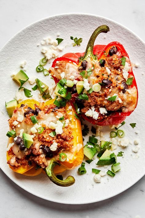 Healthy and hearty, our ground turkey-stuffed pepper recipe makes for a protein-packed, hassle-free meal that your whole family will adore. Best Ground Turkey Recipes, Turkey Stuffed Peppers, Ground Turkey Stuffed Peppers, Perfect Quinoa, Winter Lunch, The Modern Proper, Stuffed Peppers Turkey, Modern Proper, Pepper Recipe