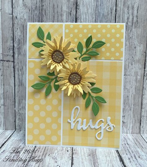 Sunflower Cards, Daisy Cards, Sending Hugs, Flower Card, Cricut Cards, Making Greeting Cards, Spring Cards, Birthday Cards Diy, Stamping Up Cards