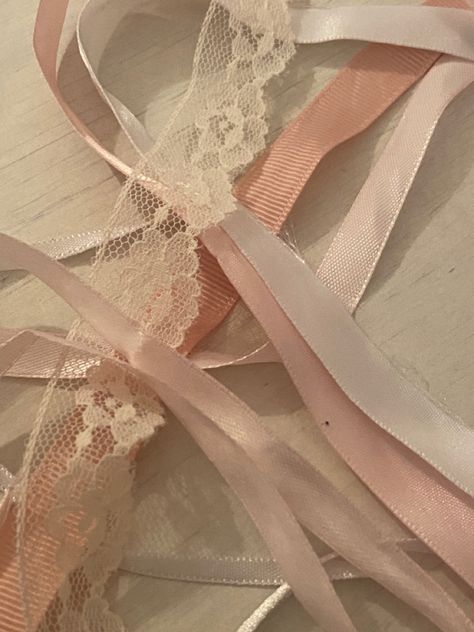 Coquette Princess, Candle Ribbon, Baby Pink Aesthetic, Princess Core, Lace Bows, Lace Ribbon, Pink Satin, Pink Ribbon, Pink Lace