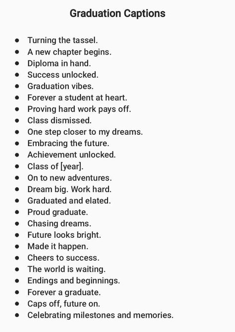 Caption Ideas For Graduation, Graduation Pics Captions, Instagram Caption For Graduation, End Of Highschool Captions, Grad Captions Instagram 2024, Honors Student Caption, Congrats Captions, Highschool Friends Caption, Caption For Achievement In School