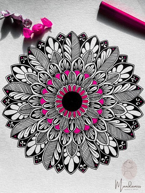 Music Art Drawing Creative, Colour Full Mandala Art, Geomagnetic Design, Round Mandala Art, Mandala Drawing Colourful, Sketch Mandala, Pen Art Work, Round Mandala, Easy Mandala Drawing