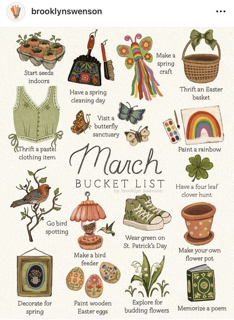 March Bucket List, Butterfly Sanctuary, Wooden Easter Eggs, Monthly Activities, Spring Basket, Cozy Homes, Rainbow Outfit, Cleaning Day, Spring Activities