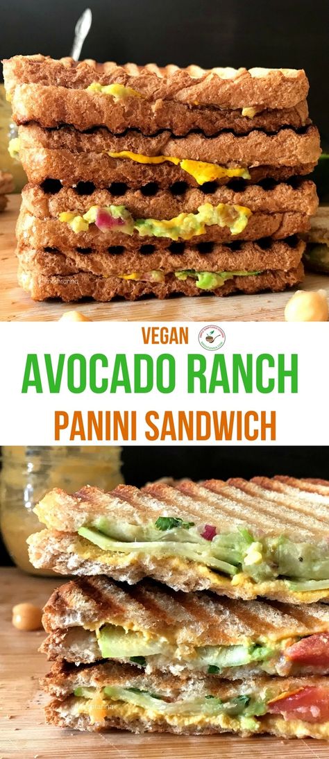 Vegan Panini, Keto Diet Vegetables, Panini Sandwich, Panini Recipes, Avocado Ranch, Grain Bread, Desserts Vegan, Healthy Sandwiches, Pescatarian Recipes