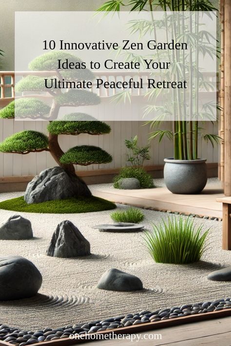 Transform your backyard into a serene oasis with our "10 Innovative Zen Garden Ideas to Create Your Ultimate Peaceful Retreat." 🌿 From tranquil water features to minimalist rock designs, discover creative tips that will help you craft your perfect Zen space. Click to learn more and start your journey to serenity today! #ZenGarden #HomeDesign #DIY #PeacefulRetreat Simple Zen Garden, Zen Garden Ideas Backyard, Zen Backyard Ideas, Zen Garden Backyard, Modern Zen Garden, Zen Backyard, Indoor Zen Garden, Zen Garden Ideas, Small Zen Garden