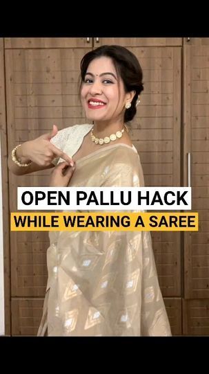 5.1K views · 4.9K reactions | Pallu wearing hack! Save it Credit @jagisha.upadhyay | Eshana Collections | eshana_collections · Original audio Saree Pallu Draping Styles, Unique Saree Draping, Simple Saree Blouse Designs, Plain Blouse Designs, Dupatta Draping, Sari Style, Draping Styles, Saree Pallu, Saree Drape