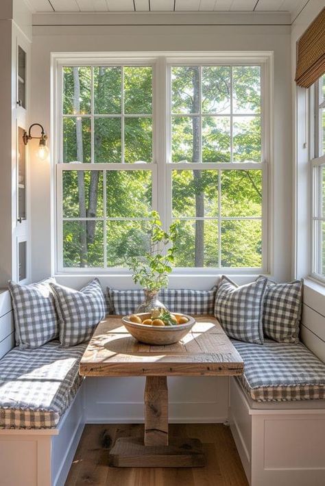 Modern Cozy Cottage Interiors, Cozy Coastal Cottage Kitchen, Summer Cottage Interiors, Cozy Cottage Home Aesthetic, East Coast Style Homes, Nancy Meyers House Aesthetic, English Cottage Sunroom, Cosy Kitchen Aesthetic, Coastal Country Aesthetic