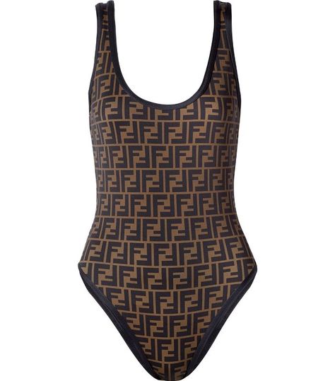 Fendi Roma Reversible Printed Swimsuit Fendi Swimsuit, Brown Swimsuit, Swimsuit Body, Costume Intero, Print Swimsuit, One Piece For Women, Womens Clothing Sizes, Swim Suit, One Piece Swimsuit