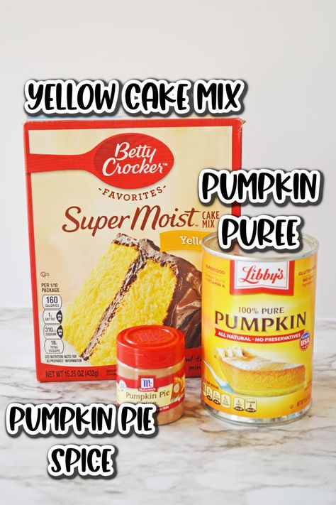 These cake mix pumpkin muffins are so tasty, they may just become one of your new favorite pumpkin recipes. With moist pumpkin cake and warm spices, they're not only delicious, but so easy that you can whip up this freshly baked treat any time a pumpkin craving hits! Cake Mix Pumpkin Muffins, Vanilla Cake Mix Recipes, Pumpkin Cake Mix Muffins, Cake Mix Pumpkin, Easy Pumpkin Muffins, Moist Pumpkin Cake, Sugar Free Yellow Cake, Pumpkin Cake Mix, Yellow Cake Mix Recipes