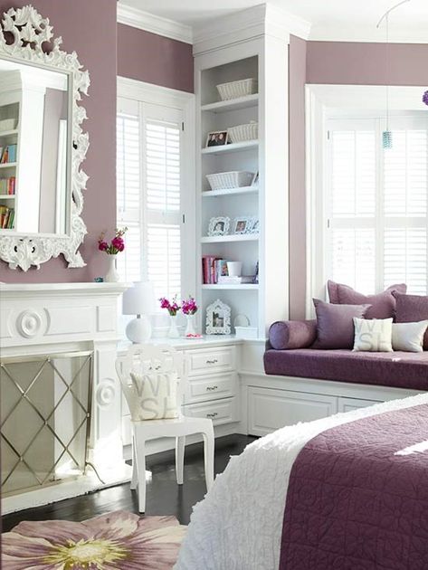 Lavender Bedroom Decor, Purple Bedroom Design, Feminine Bedroom Decor, Lavender Bedroom, Purple Girls Room, Purple Bedrooms, Feminine Bedroom, Purple Bedroom