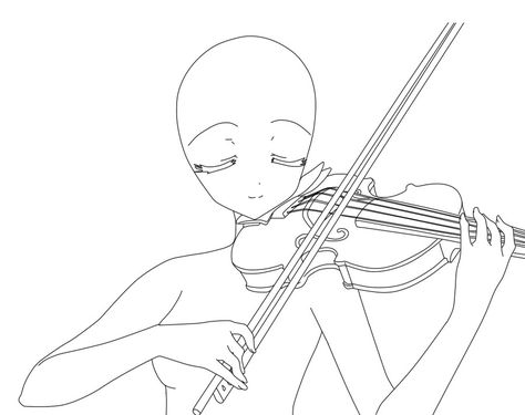 Violin Poses Reference, Violin Drawing, Girl Playing Violin, Poses Reference Drawing, Violin Art, Reference Drawing, Poses Reference, Art Base, Anime Drawings Tutorials