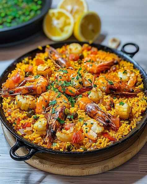 Forget the restaurant, make this incredible paella dish at home, it is easier than you think! Pialla Recipes, Best Paella Recipe, Spanish Seafood Paella, Spanish Dinner, Easy Paella, Paella Recipe Seafood, Spanish Paella, Seafood Paella, Paella Recipe