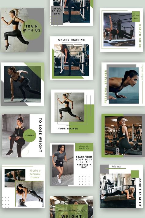 Fitness Instagram Accounts, Instagram Design Layout, Fitness Marketing, Instagram Branding Design, Instagram Feed Layout, Instagram Planner, Instagram Puzzle, Instagram Presets, Facebook Design