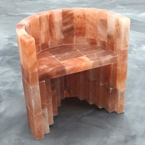 Himalayan Salt Block, Salt Block, Himalayan Rock Salt, Salt Room, Sculptural Chair, Salt Stone, Crystal Room, Spa Interior, Marble Furniture