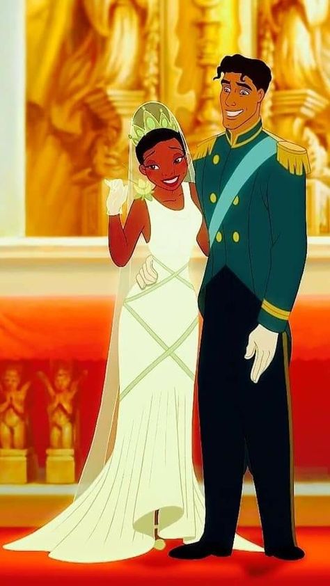 Frog Wedding, Black Disney Princess, Disney University, Wedding Phone, Tiana Disney, Tiana And Naveen, Prince Naveen, Princesa Tiana, All Disney Princesses