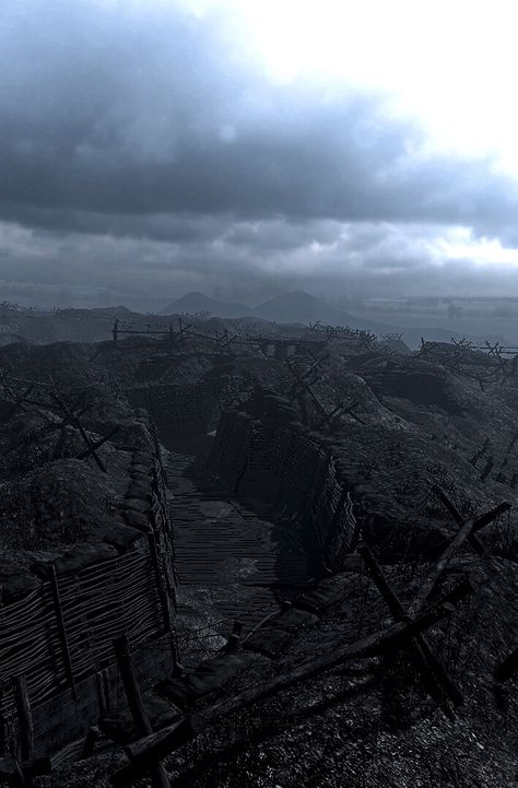 Trench warfare Ww1 Trench Warfare, Trench Warfare Art, Nuclear Warfare Aesthetic, Ww1 Horror, Wwi Aesthetic, Warfare Aesthetic, Ww1 Aesthetic, Trenches Ww1, Sheikah Symbol