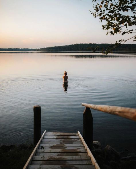 Lake Dip, Open Water Swimming, House By The Sea, Small Lake, Summer Cottage, Slow Travel, Pure Water, Open Water, Lake Life