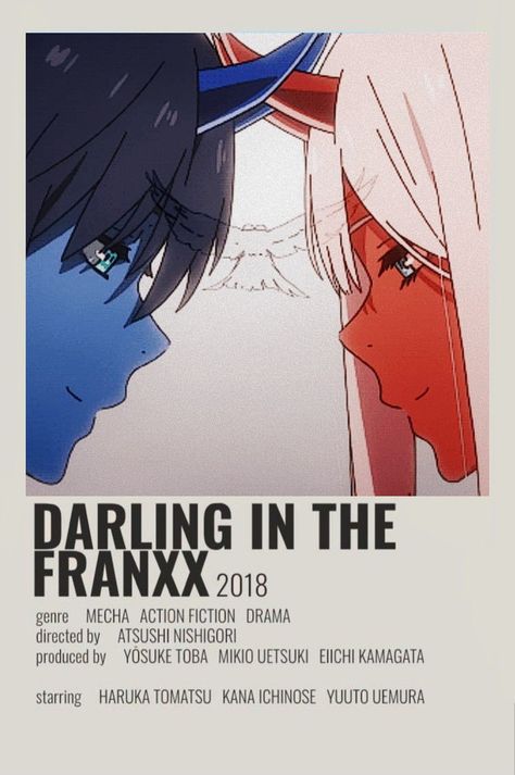 Darling In The Franxx Drawing, Monochrome Moodboard, Darling In The Franxx Wallpaper, Acrylic Portrait Painting, Movie Card, Poster Anime, Animes To Watch, Anime Printables, Good Anime To Watch