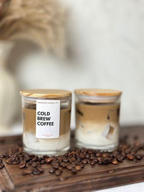 This candle is perfect for coffee lovers. This candle will give you the aroma of freshly brewed coffee. You can choose your favorite scent. Available scents are caramel macchiato, brazilian coffee, and cappuccino. Pasadena Candle Co is a perfect gift store when you think about Christmas Gift Ideas, Gift for her, Gift for him, Candle Lover, Aesthetic Candle, Realistic Candle, Food Candle Drink Candle, Martini Candle, Gel Candle and Housewarming gift.  We use natural soy wax and gel wax to create Iced Coffee Candle, Candle Gel, Martini Candle, Drink Candle, Candle Food, Realistic Candles, Drink Candles, Gel Candle, Coffee Scented Candles