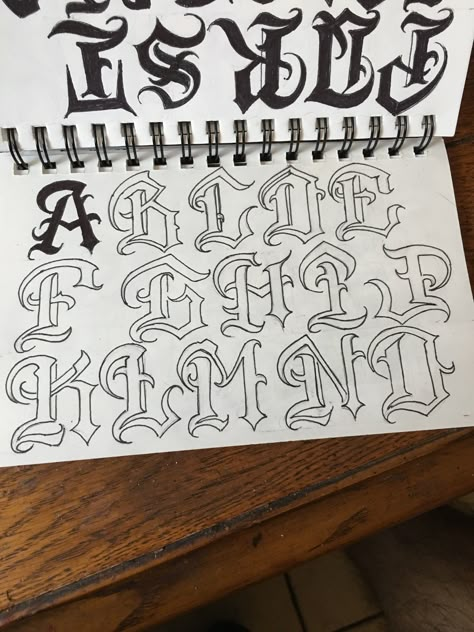 Old English Tattoo Lettering, Old School Letters, Gang Letters, Old School Lettering, Old School Love Letters, Chicano Tattoos Lettering, Fonts For Tattoos, Tattoos Fonts, Tattoo Lettering Alphabet