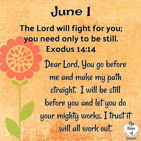 Bible Verse Exodus, June Images, Birth Month Quotes, Pray Without Ceasing, Christian Quotes Prayer, God Help Me, June 1st, Daily Word, Daily Encouragement