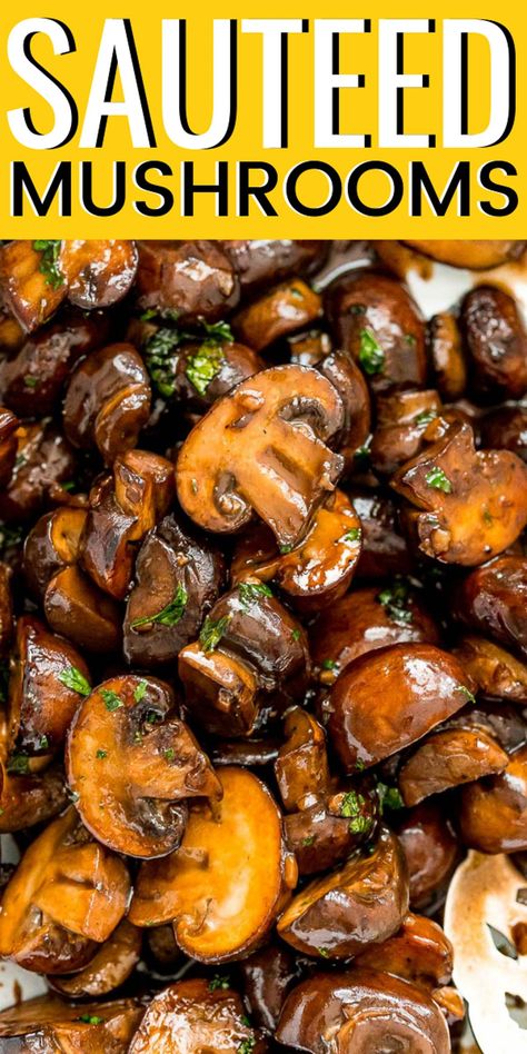 Mushroom Recipe Vegetarian, Steak Slow Cooker, Best Sauteed Mushrooms, Glazed Mushrooms, Mushrooms Sauteed, Steak Sides, Mushroom Side Dishes, Slow Cooker Turkey Breast, Cabbage Steaks