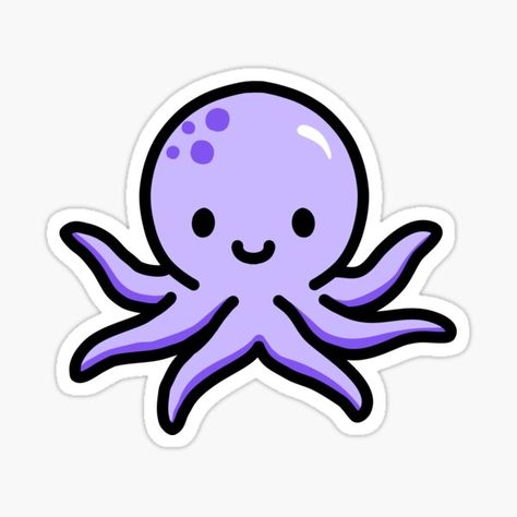 Octopus Sticker, Octopus Drawing, Animals Stickers, Nice Tattoos, Stickers Cool, Cute Octopus, Dinosaur Stickers, Cute Laptop Stickers, Doodles Drawings