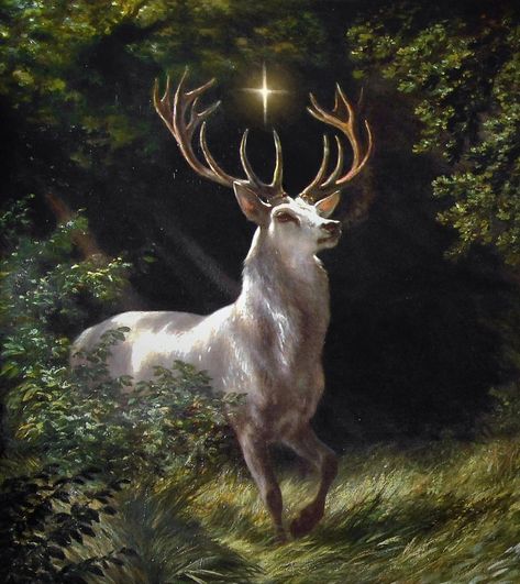 St Hubert, Deer Art, Foto Art, Ethereal Art, In The Woods, Fantasy Creatures, Traditional Art, Dark Art, Dark Fantasy