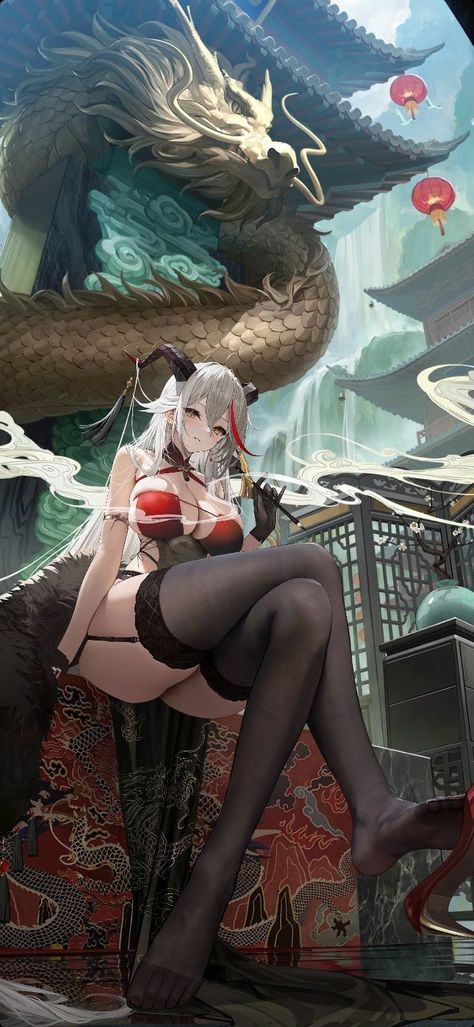 Golden Dragon, Gold And Red, Azur Lane, Anime Artwork Wallpaper, Cute Anime Profile Pictures, Anime Girlxgirl, Anime Dragon Ball Super, Anime Life, Anime Artwork