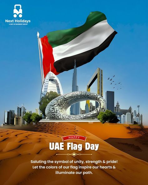 �✨ Today, we honor the symbol of our unity and strength—the UAE flag! 🎉 Let’s celebrate our rich heritage and the spirit of togetherness that brings us all closer. Happy UAE Flag Day! ❤️🕌 #UAEFlagDay #UnitedInPride #UAEFlagDay2024 #NextHolidays #UAEUnity #CelebrateUAE 53 National Day Uae, Uae National Day Creative Ads, Happy National Day Uae, National Day Uae, Uae Flag Day, History Uae, Uae Flag, Uae National Day, Happy National Day