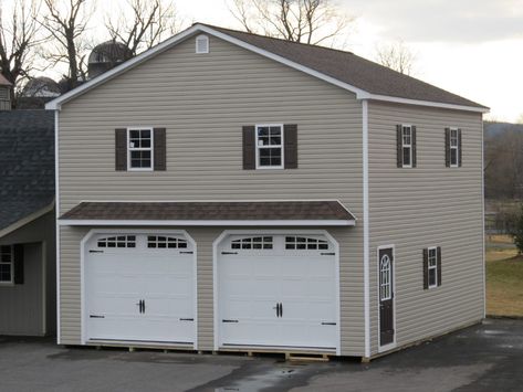 Shop Prefab Garage With Apartment | 2 Story Garage With Living Quarters Prefab Garage With Apartment, Garage With Apartment Above, Garage With Apartment, Above Garage Apartment, Two Story Garage, 2 Story Garage, Garage With Living Quarters, Prefab Garages, Garage To Living Space