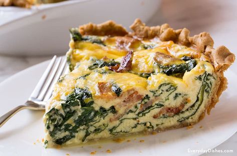 Spinach And Bacon Quiche, Filet Mignon Chorizo, Bacon Quiche Recipe, Bacon Spinach Quiche, Best Quiche Recipes, Pie Ideas, Spinach And Bacon, Spinach Quiche Recipes, Easy Quiche