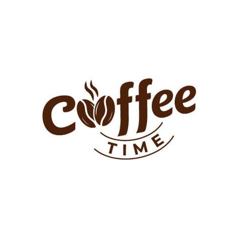 Coffee Time Coffee Logo Typography, Coffee Shop Fonts Design, Coffee Cafe Logo Design, Iced Coffee Logo Design, Coffee Brands Logo, Coffe Logos Design, Coffee Logos Ideas, Coffee Typography Design, Coffe Logos Ideas