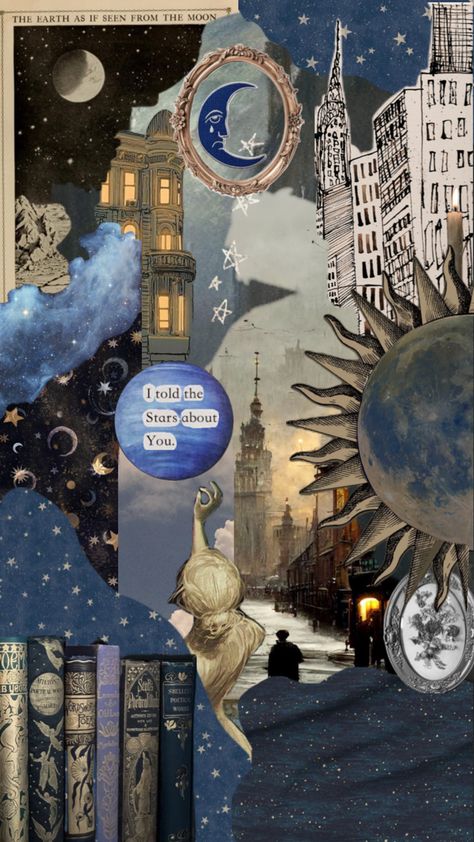 Vintage Astrology Space Moon Aesthetic Astrology Collage, Vintage Astrology, Moon Aesthetic, Astrology, Moon, Collage