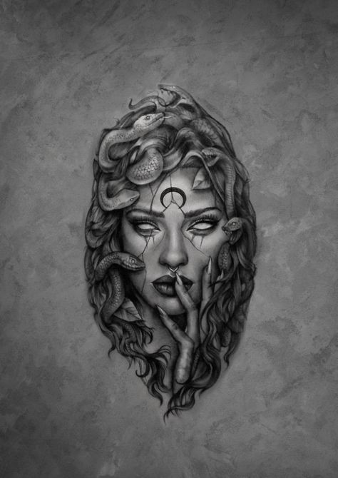 Dark Greek Mythology Tattoo, Medusa Thigh Tattoo Women, Medusa Leg Tattoo, Dark Medusa Tattoo, Medusa Wallpaper, Half Skull Face, Medusa Tattoos, Tattoo 2024, Medusa Tattoo Design