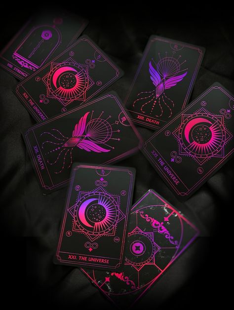 Deck Of Cards Aesthetic, Tarot Cards Decks Beautiful, Tarot Cards Tattoo, Tarot Cards Aesthetic, Deck Of Many Things, Card Aesthetic, Shadow Self, Unique Tarot Decks, Tarot Card Readings