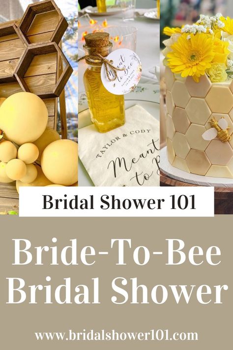 Bee Themed Shower Ideas, Bride To Bee Centerpieces, Wedding Shower Themes Ideas Summer, Bee Theme Wedding Shower Ideas, Meant To Be Bridal Shower Theme, Honeybee Bridal Shower Theme, I Found My Honey Bridal Shower Theme, Bumble Bee Wedding Theme, Bumblebee Bridal Shower Ideas