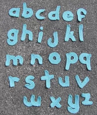 18 Crochet Letter Patterns Crochet Lower Case Letters Free Pattern, Small Crochet Letters Pattern Free, Crocheted Alphabet Letters Patterns, How To Crochet Letters Into Your Work, How To Crochet Letters, Crochet Letters Pattern Free, Crochet Lettering, Letters Haken, Letter Crochet